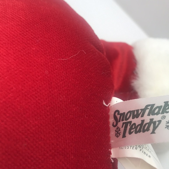Christmas Plush Snowflake Teddy 2002 Stuffed Animal White Bear - Picture 8 of 9